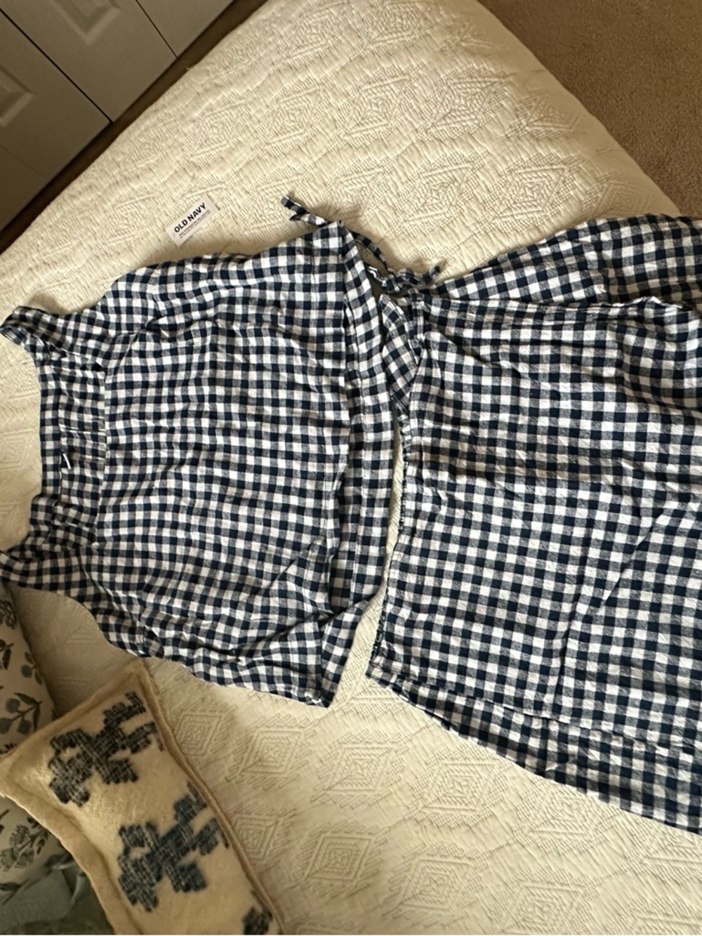 Old Navy Gingham Linen Top and Skort Set